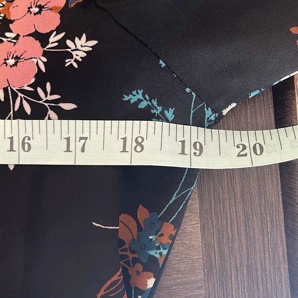 Lily White Womens Floral Bell Sleeve Chiffon‎ Blouse Multicolor Size Medium - Picture 7 of 8